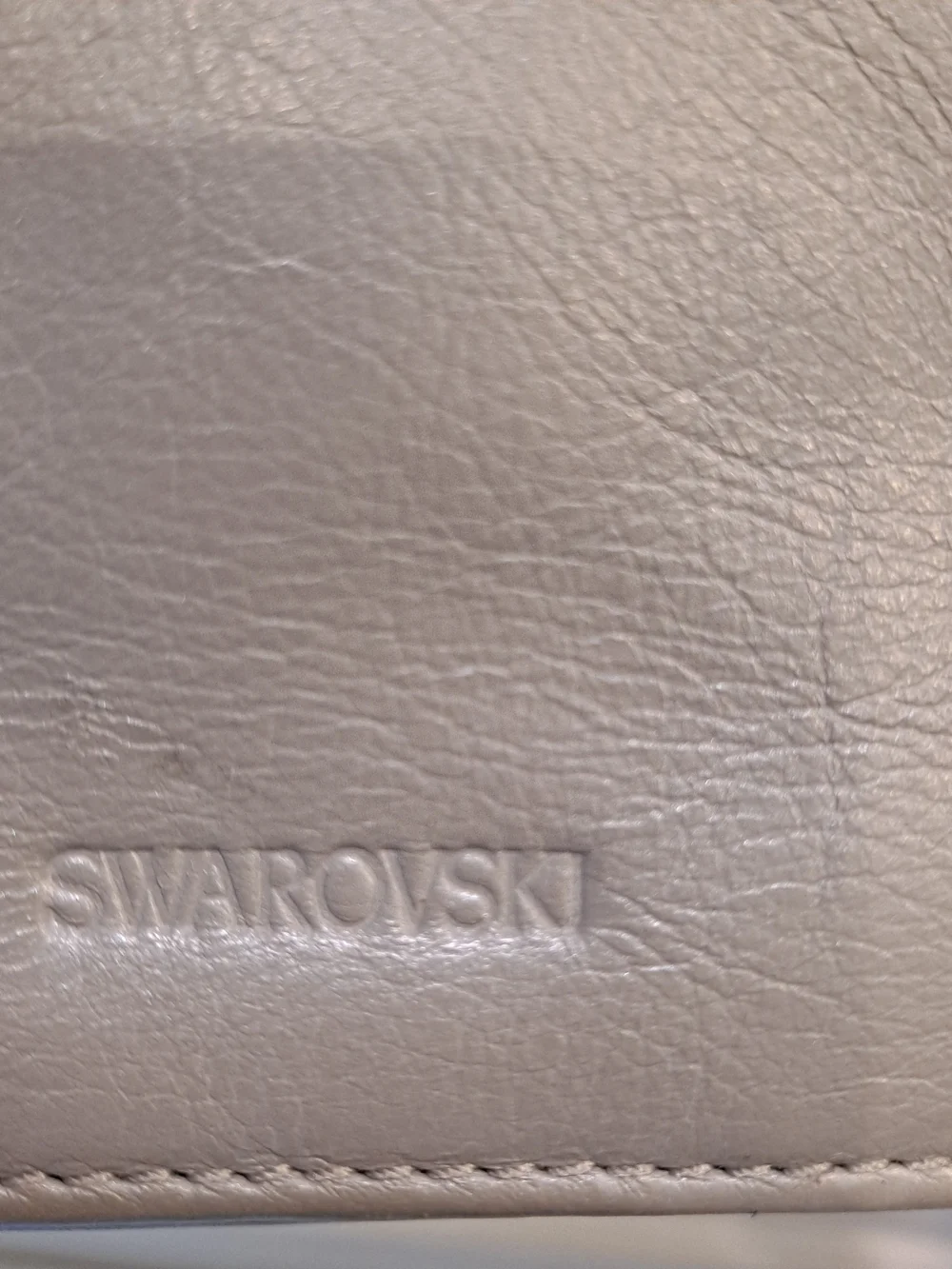 Swarovski Crystals Y2k Beige Gray Tri-panel Colorblock Baguette Shoulder Bag